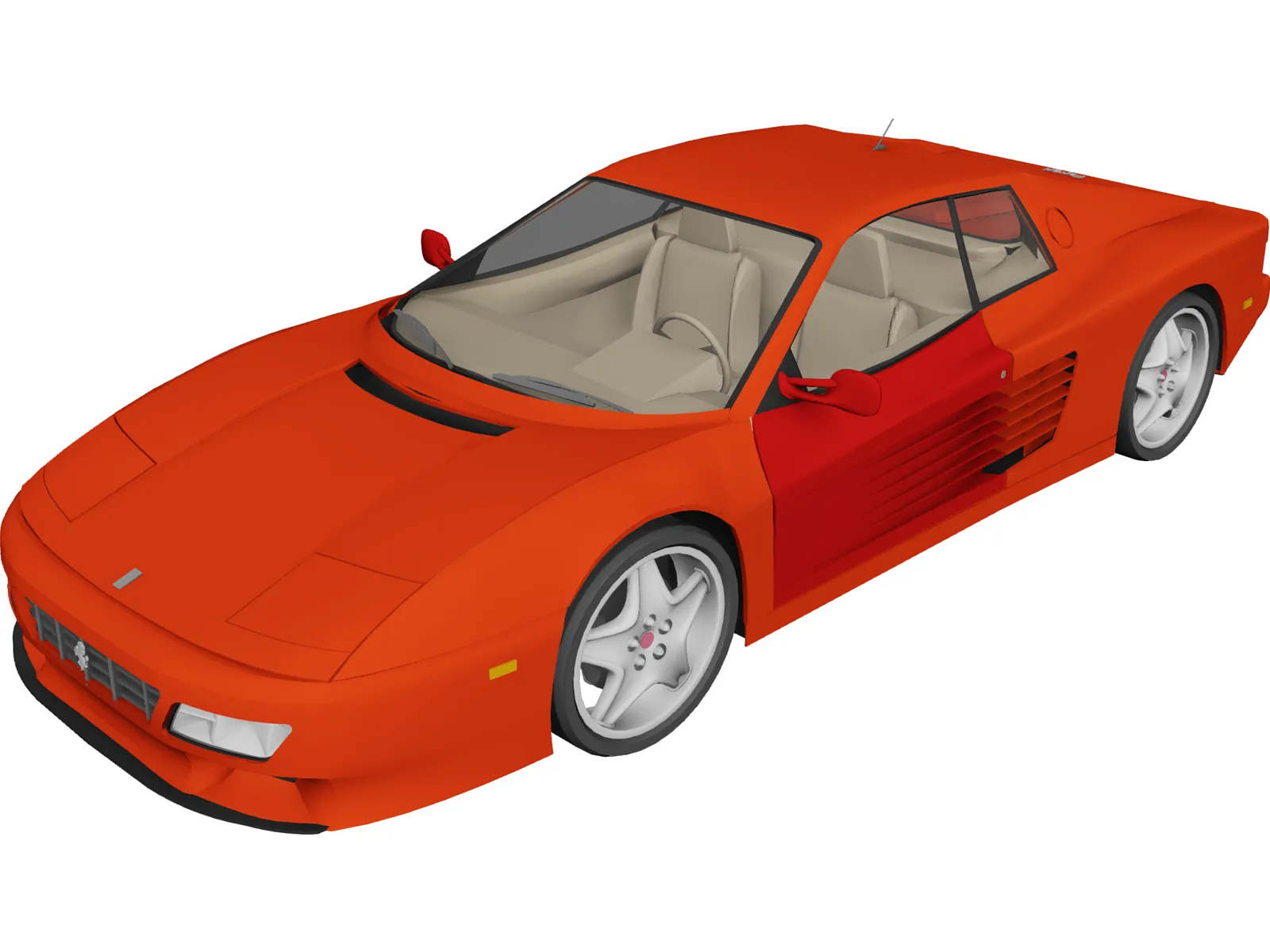 Ferrari Testarossa (1984) 3D Model main preview