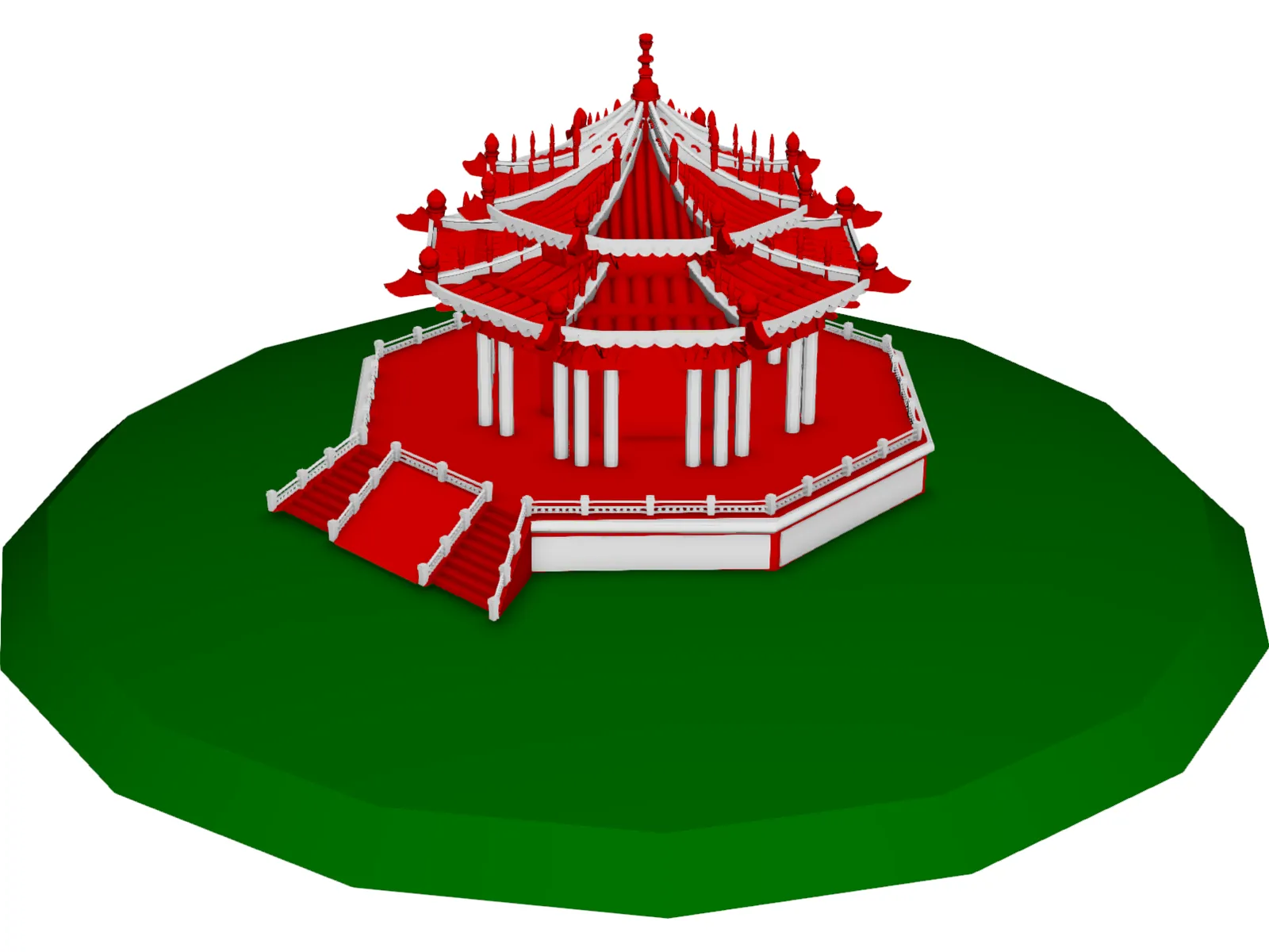 Chinese Building 3D Model main preview