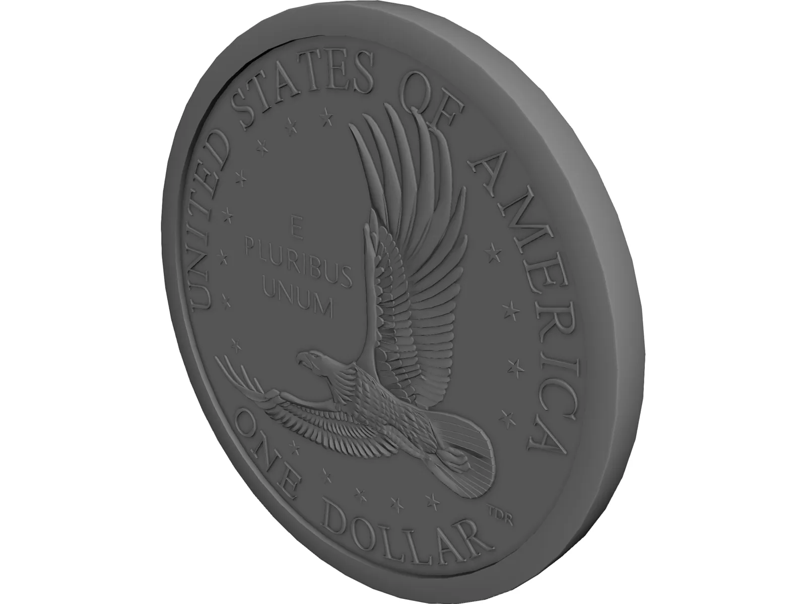 Coin Gold Dollar 3D Model main preview