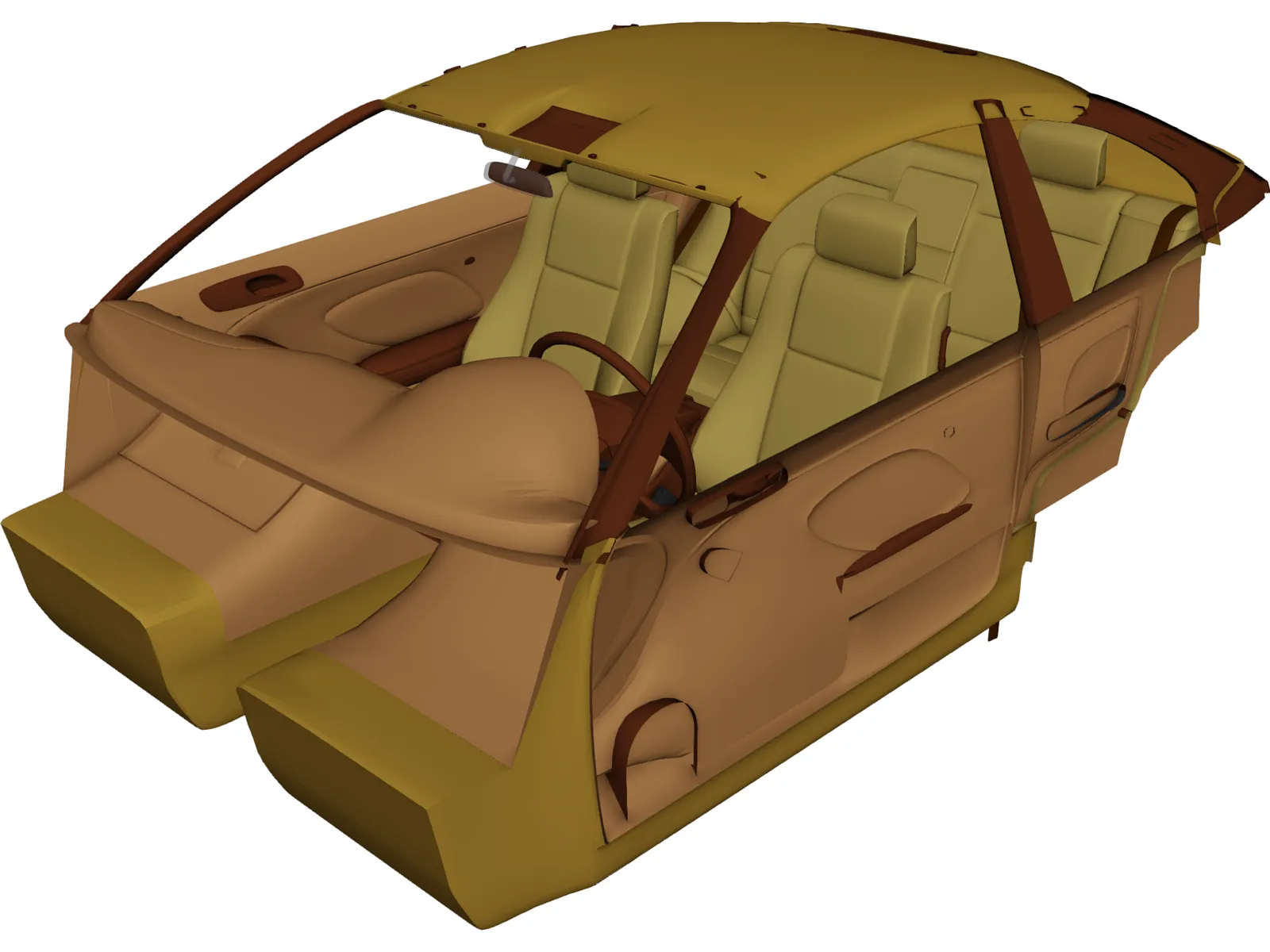 Interior BMW 330i 3D Model main preview