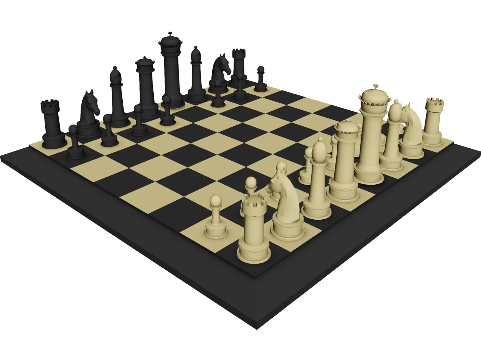 Chess Set 3D Model main preview