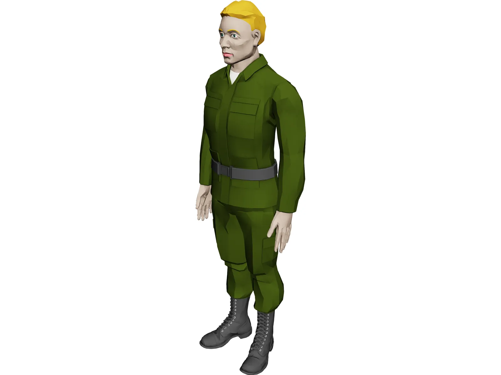 Soldier Male 3D Model main preview