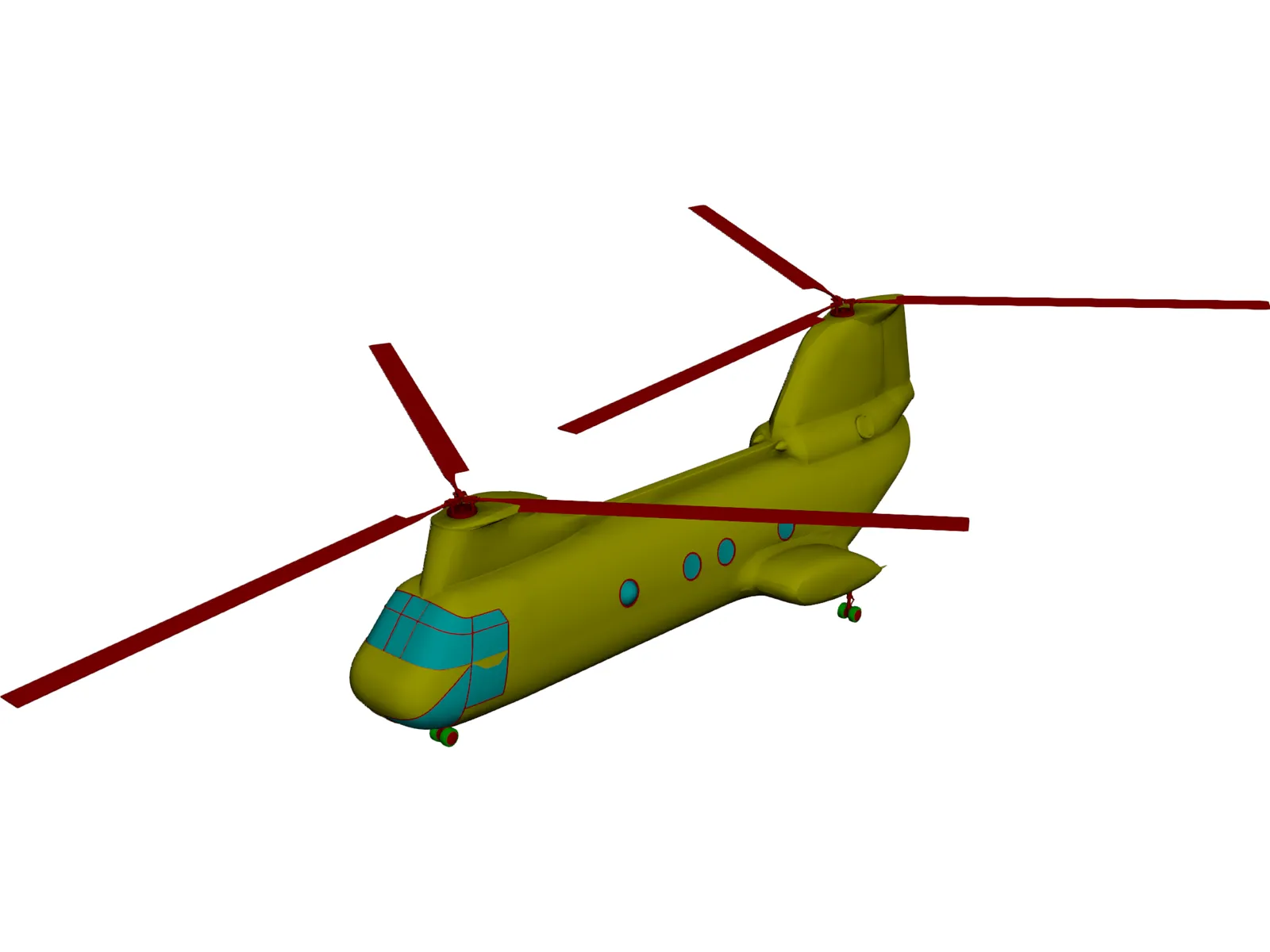 Boeing CH-46D Sea Knight 3D Model main preview