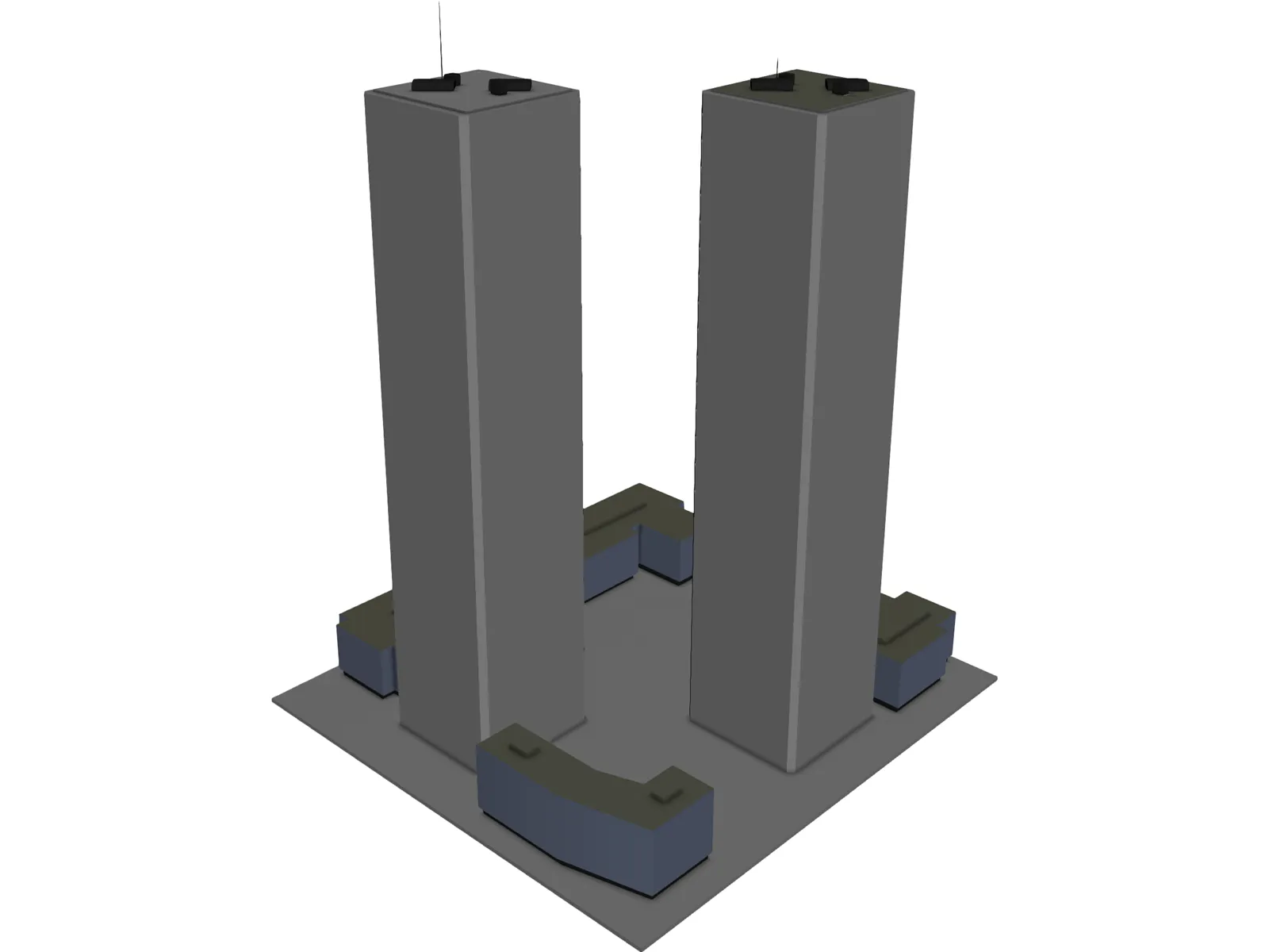 Twin Tower 3D Model main preview