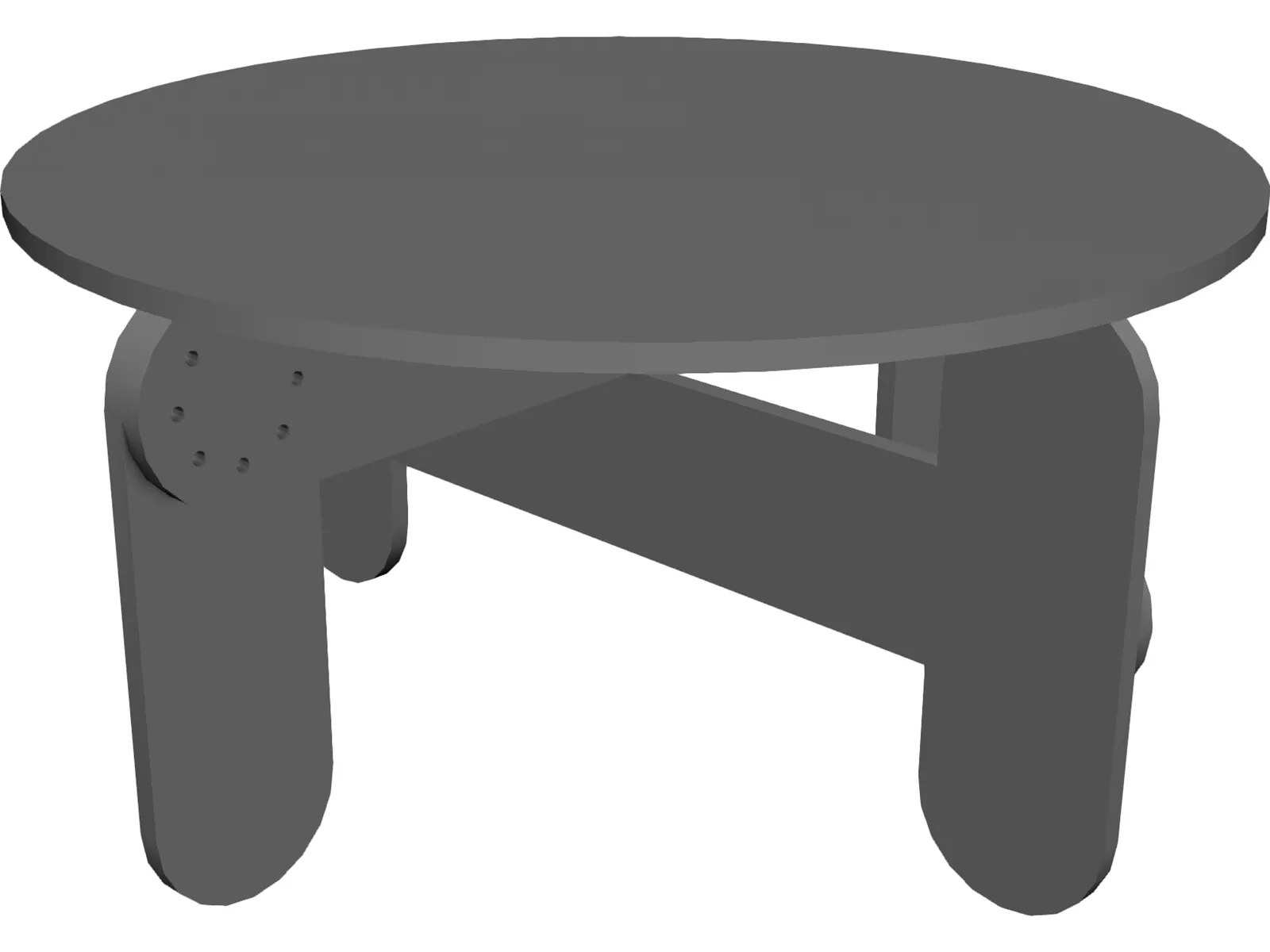 Low Garden Table 3D Model main preview