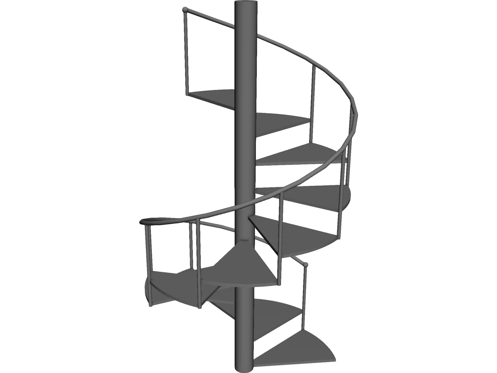 Steel Stair 3D Model main preview