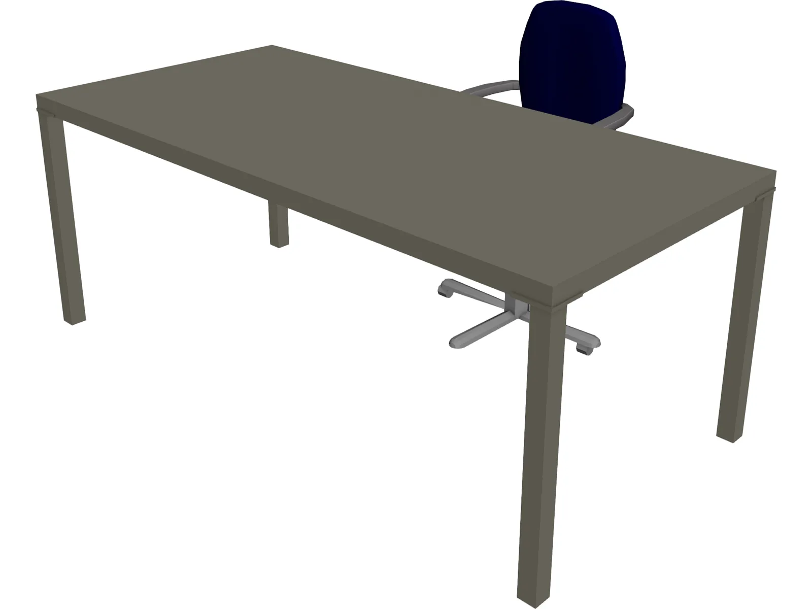 Working Desk 3D Model main preview
