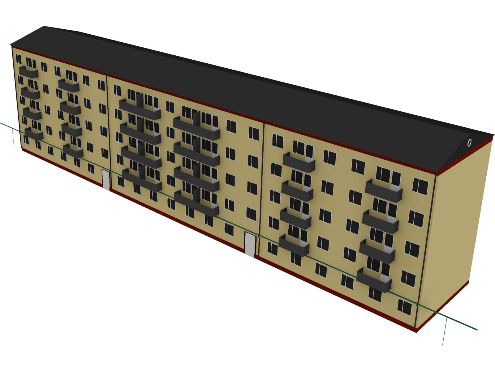 Building Apartment 3D Model main preview