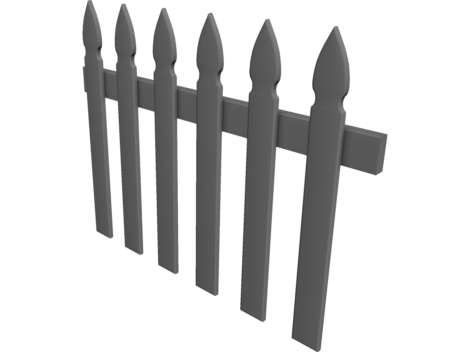 Fence Picket 3D Model main preview