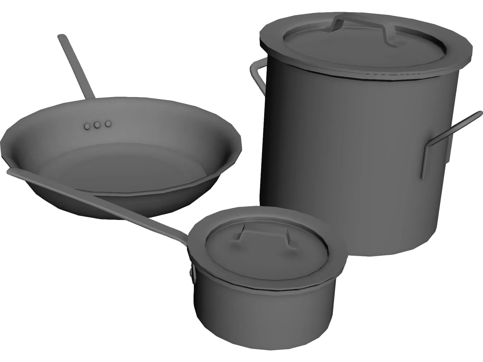 Pots and Pans 3D Model main preview