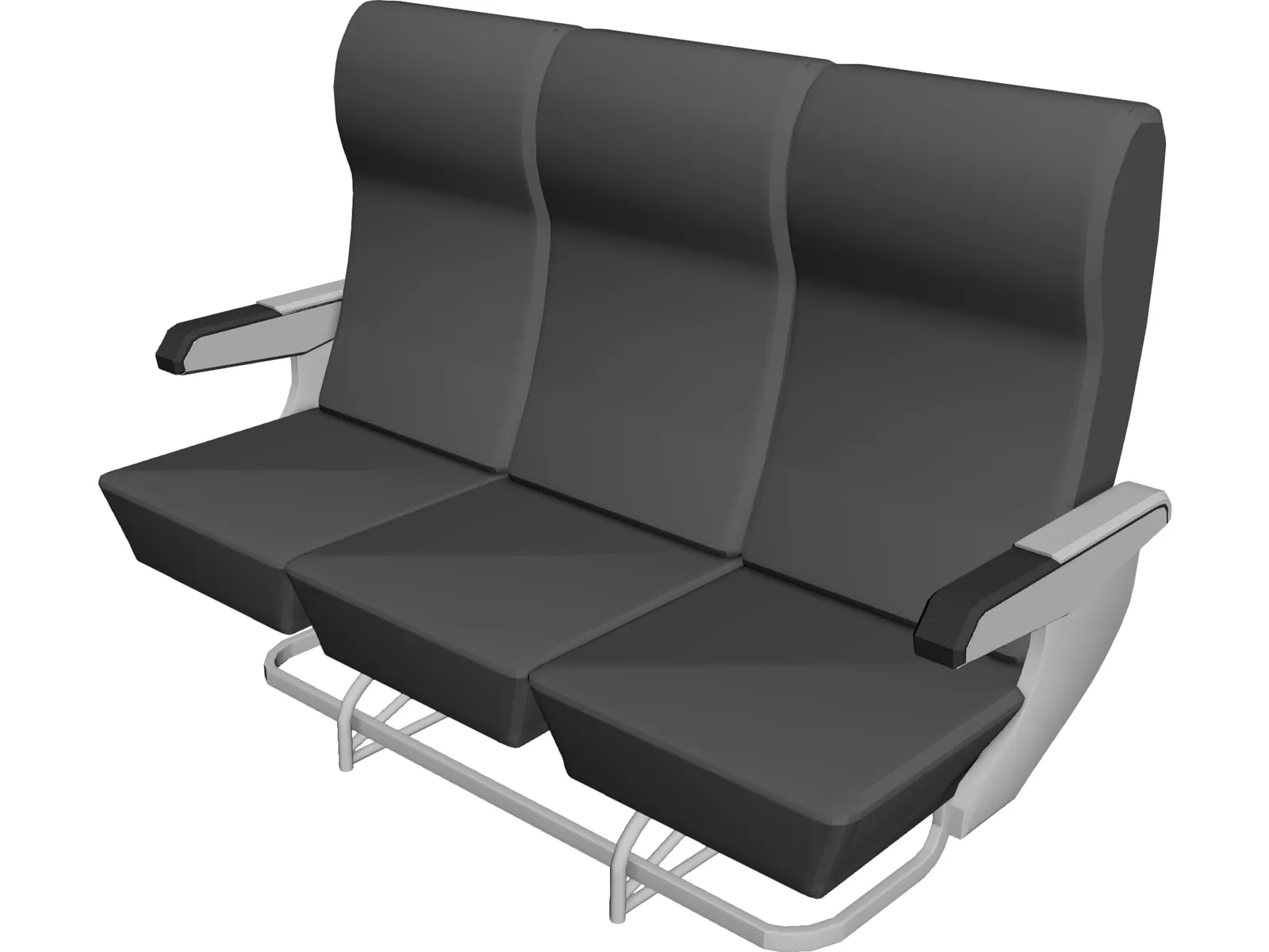 Seats Airplane 3D Model main preview
