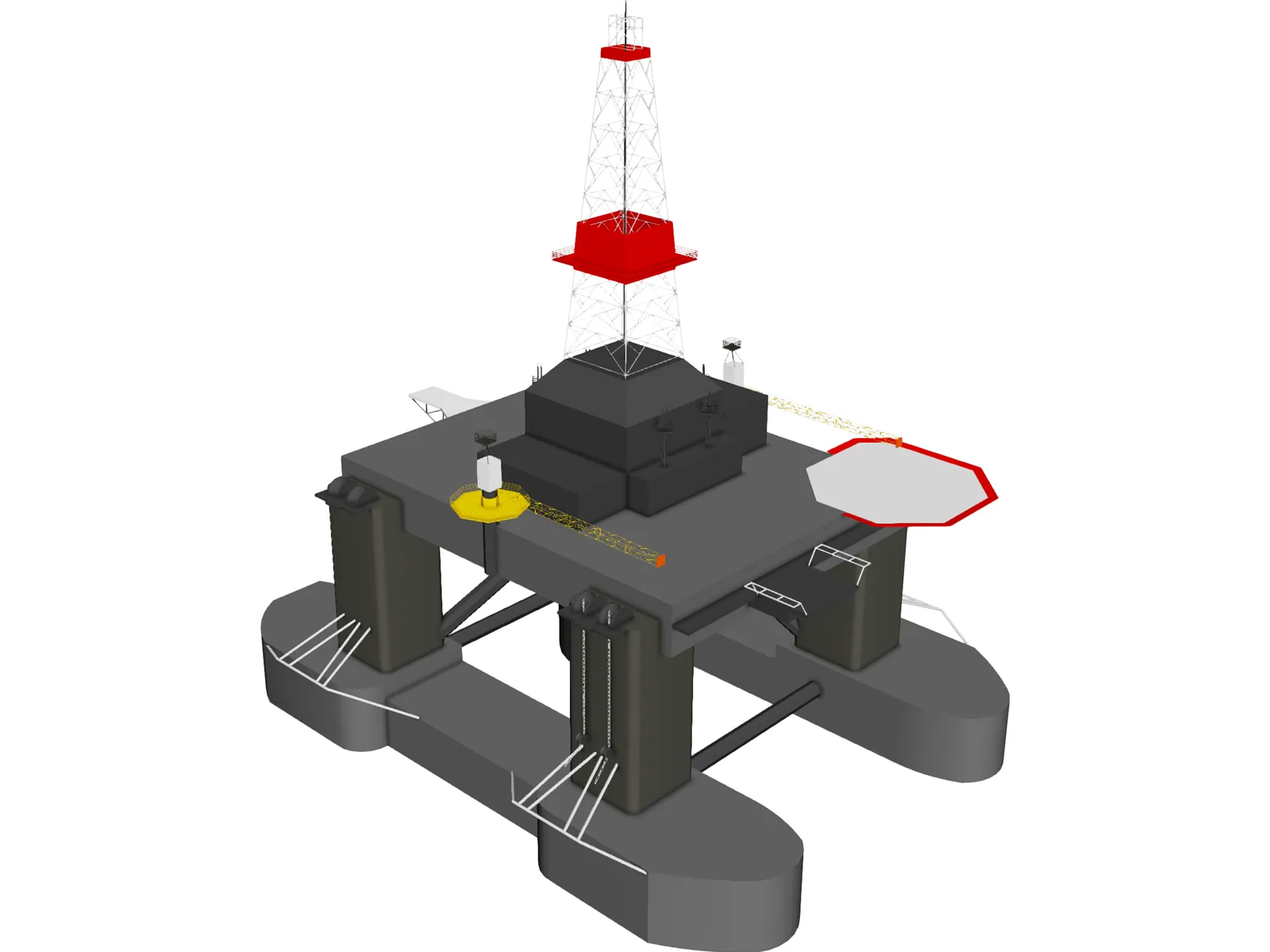 Oil Platform Offshore 3D Model main preview