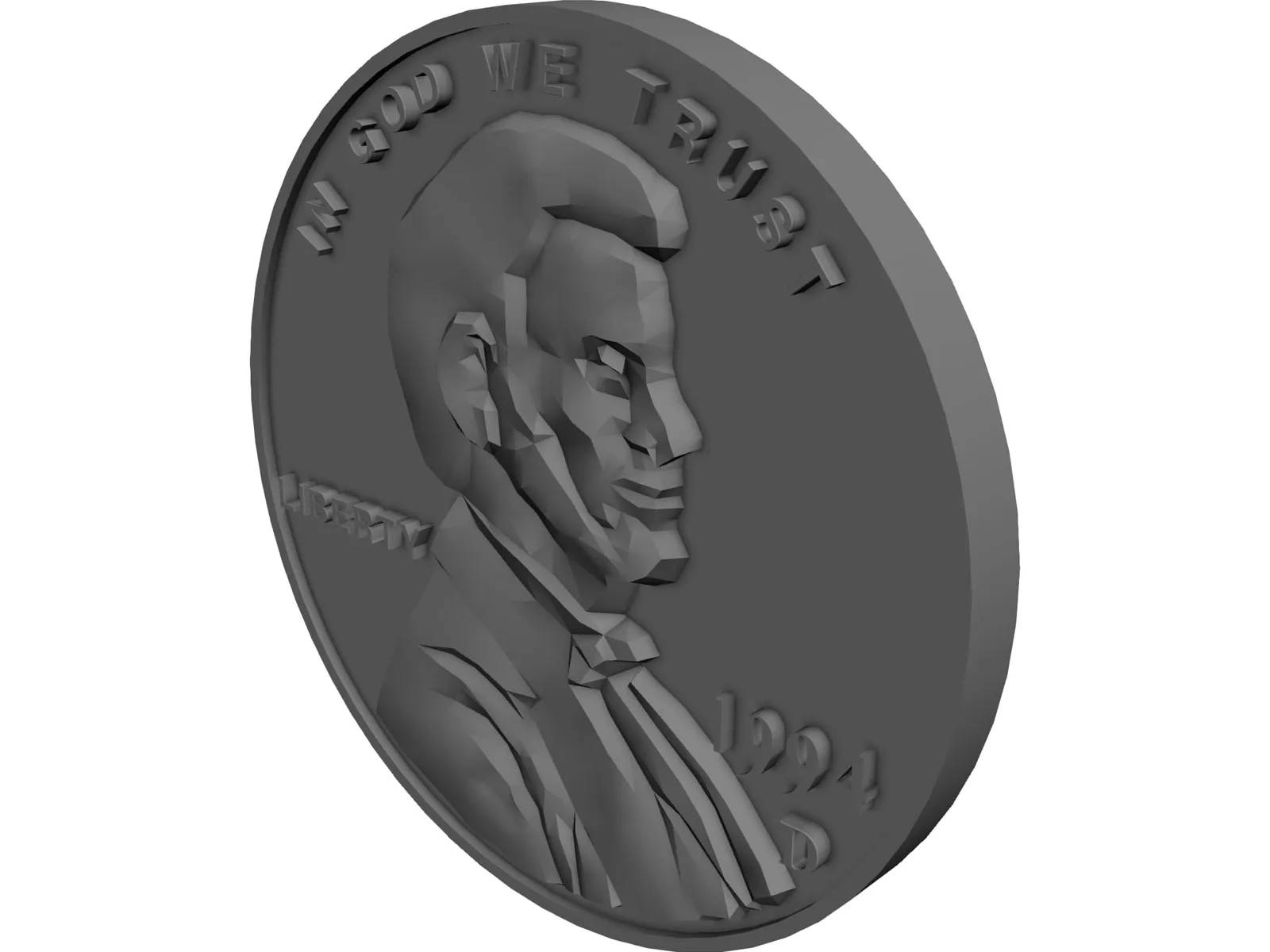 Coin Penny 3D Model main preview