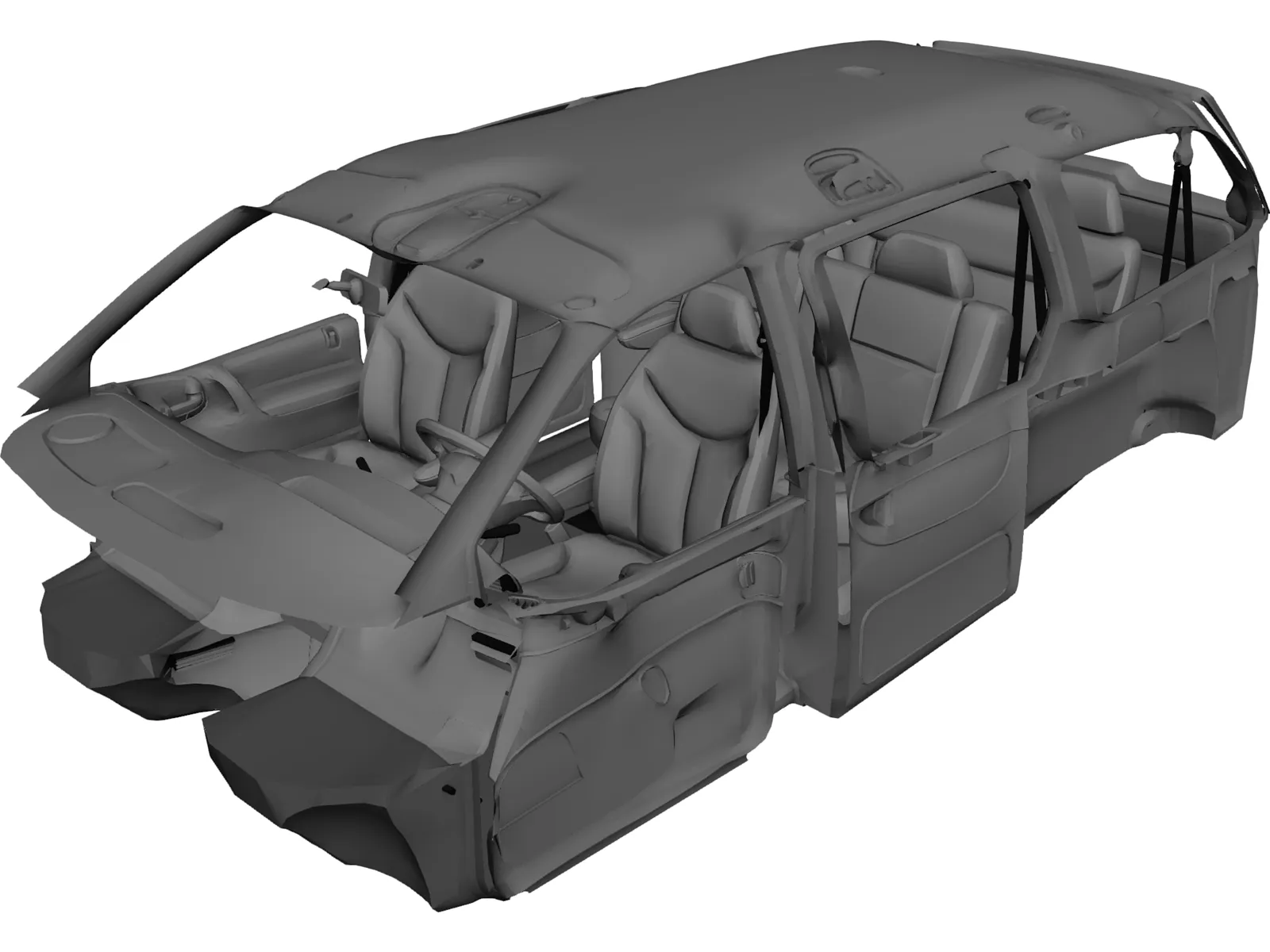 Interior Dodge Caravan (1996) 3D Model main preview