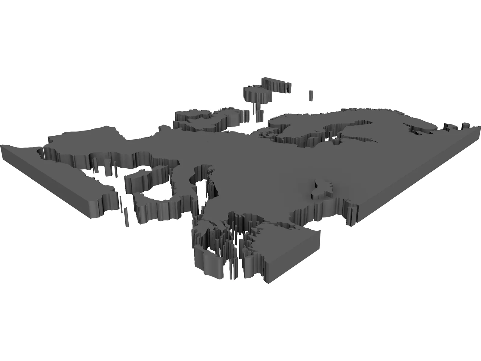 European Continent 3D Model main preview
