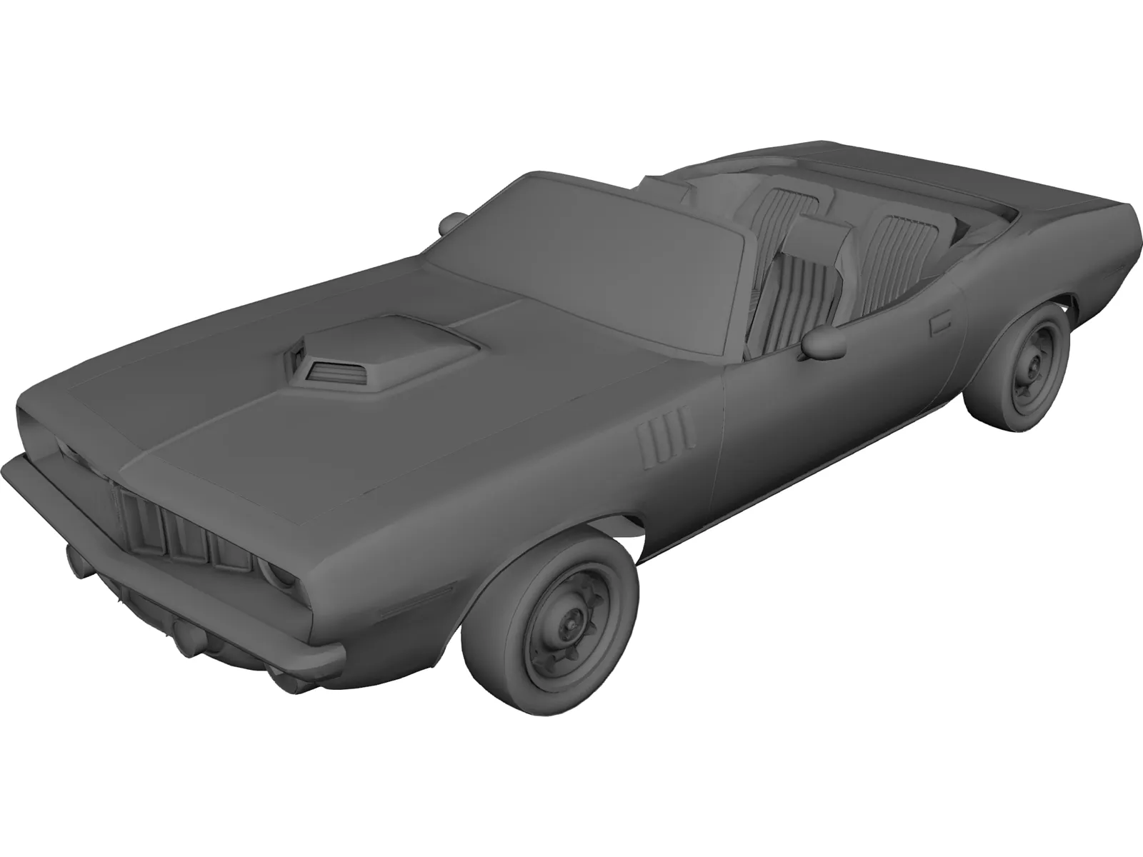 Plymouth Barracuda Cabrio (1970) 3D Model main preview
