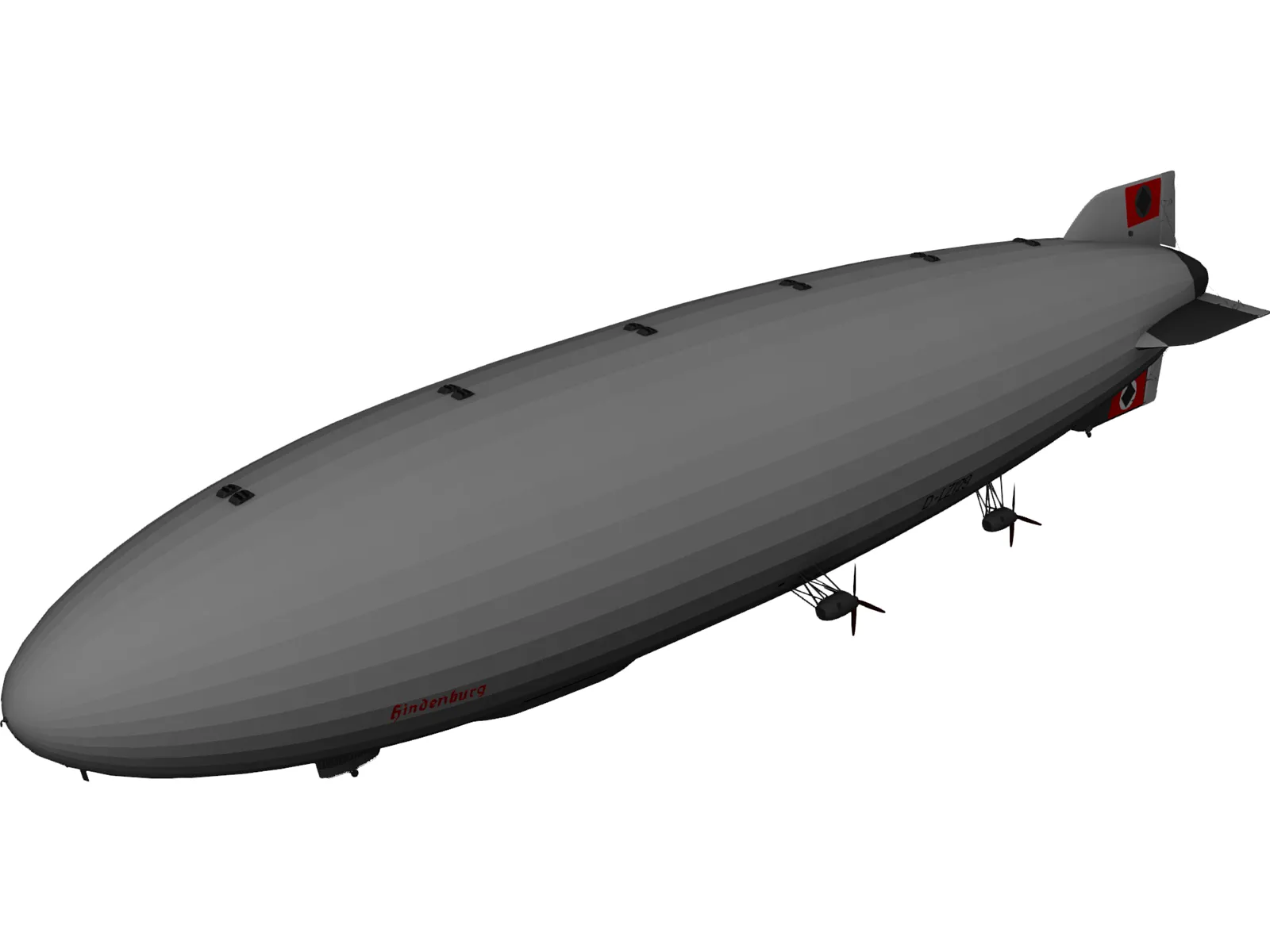 Hindenburg Blimp 3D Model main preview