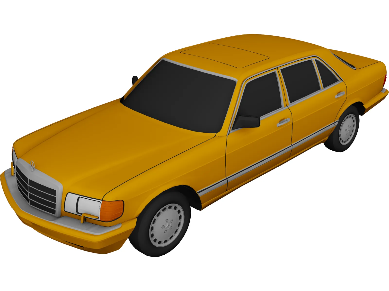 Mercedes-Benz SEL (1990) 3D Model main preview