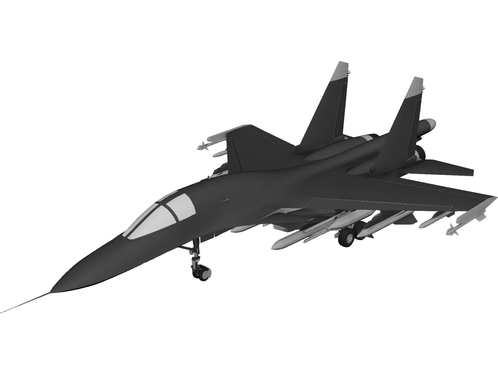 Sukhoi Su-27IB Flanker 3D Model main preview