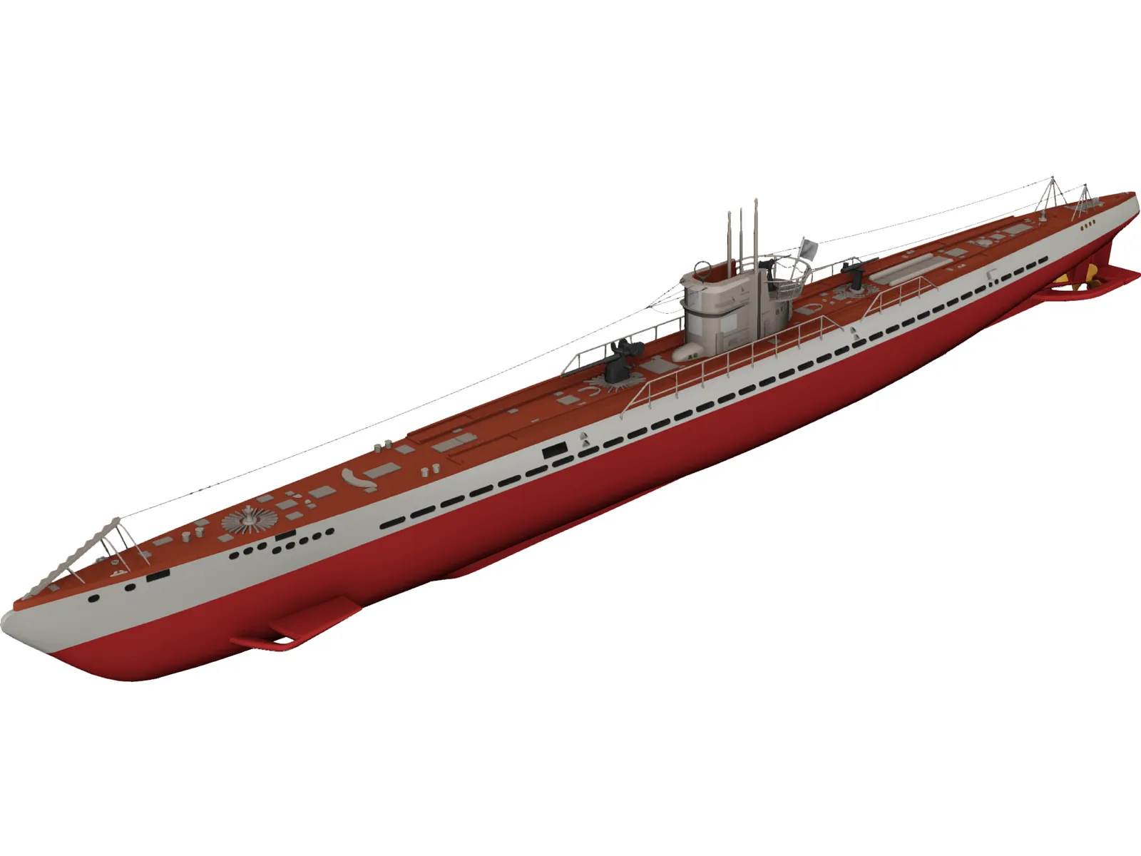 Type IX B V Boat 3D Model main preview