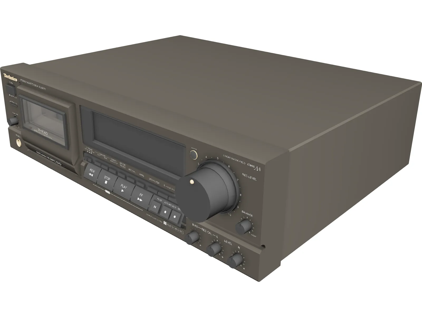 Technics Stereo Cassette Deck RS-BX707 3D Model main preview