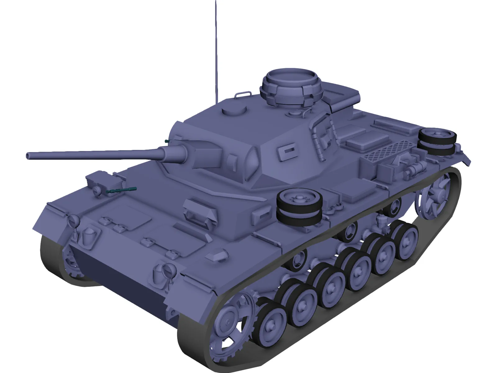 Panzer III 3D Model main preview