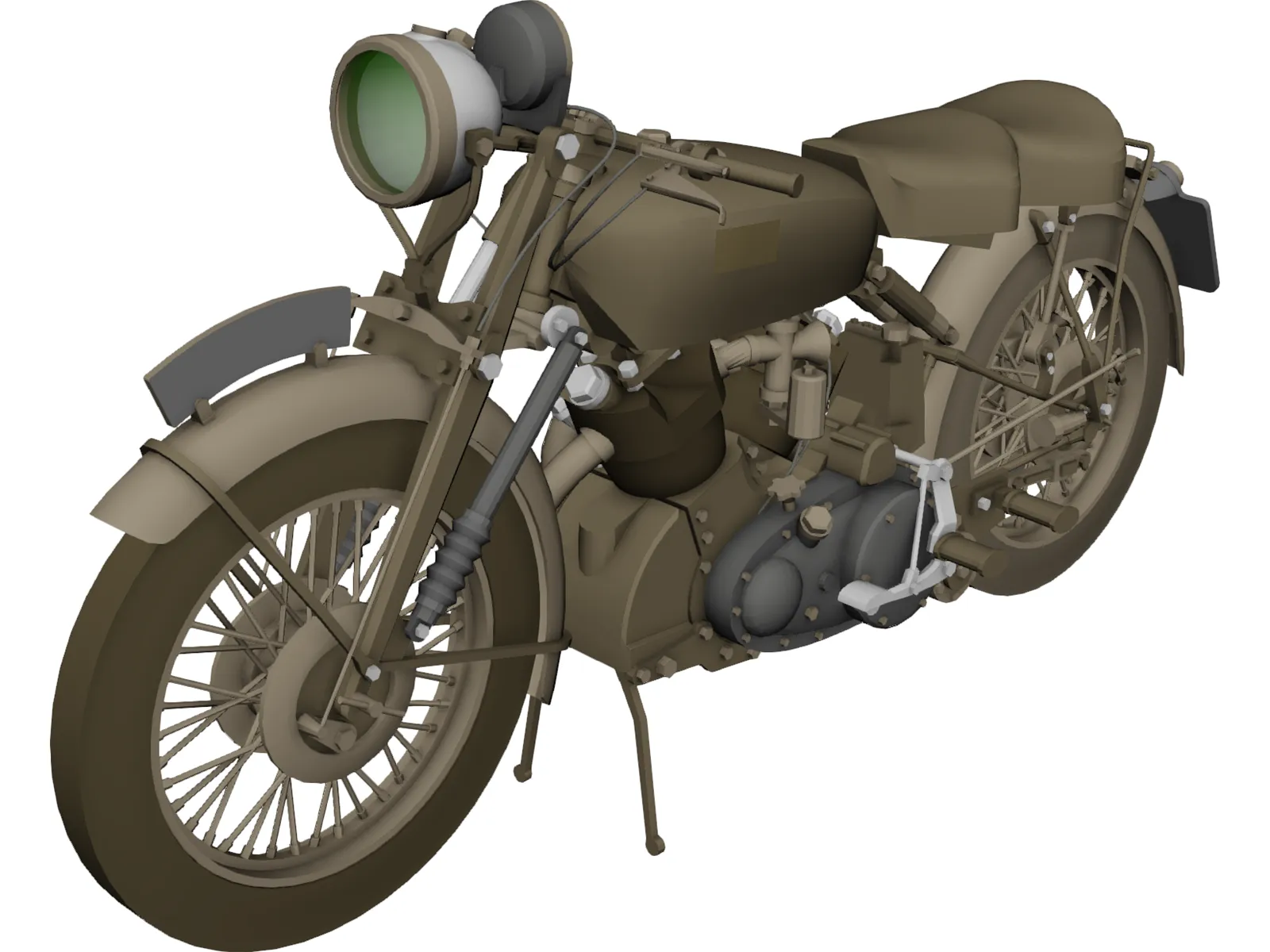 Vincent Black Shadow 3D Model main preview