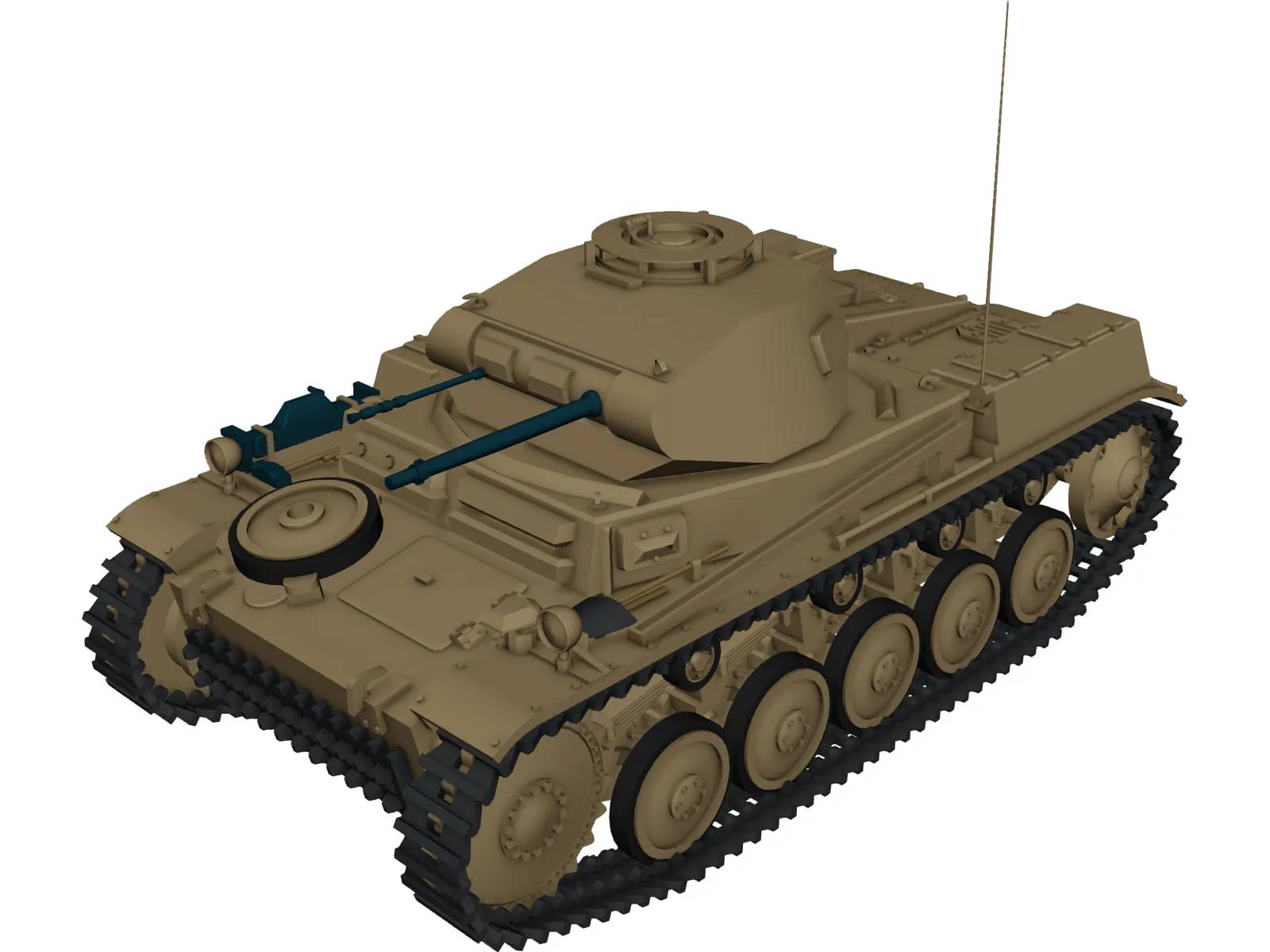 Panzer II 3D Model main preview