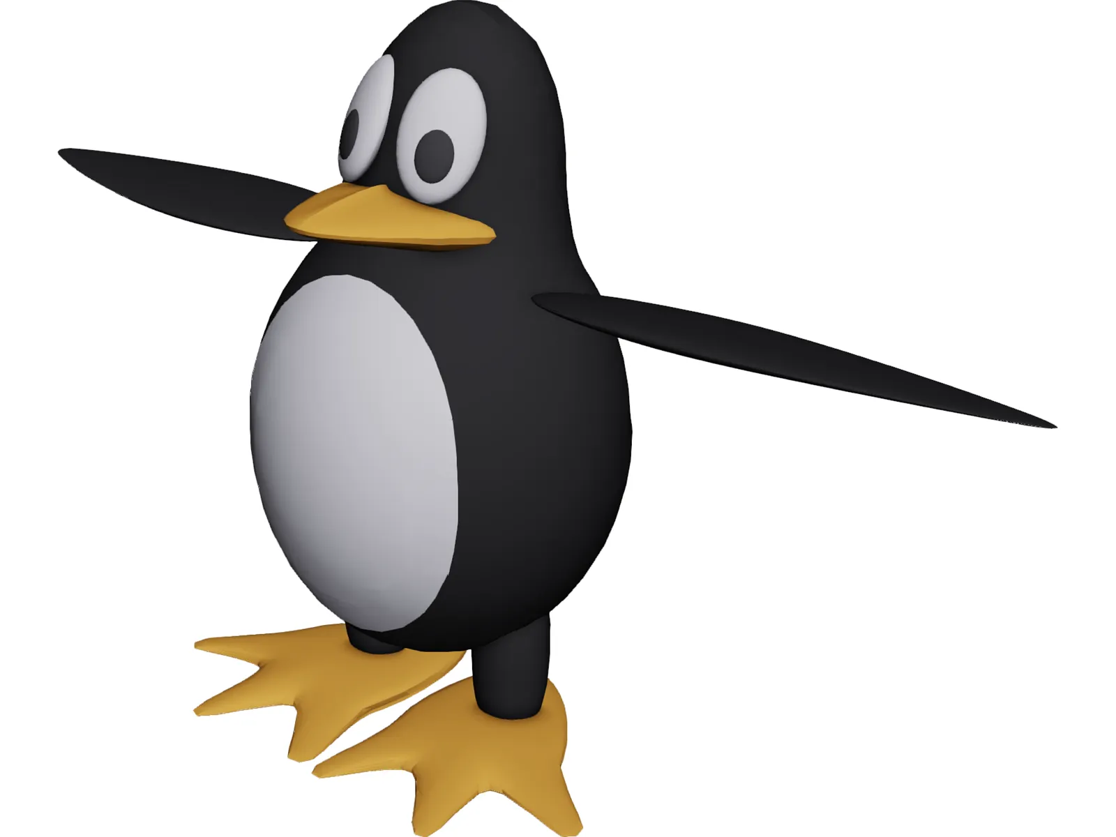 Linux Penguin 3D Model main preview