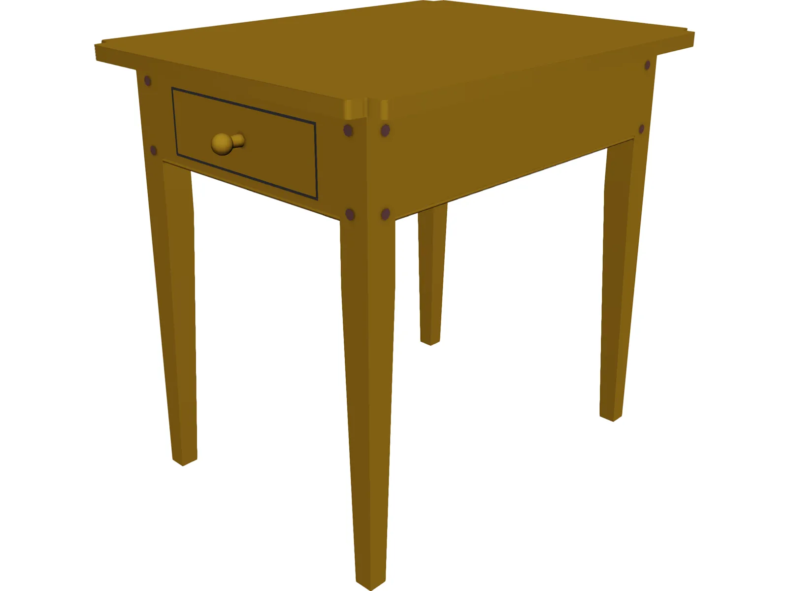Table Colonial End 3D Model main preview
