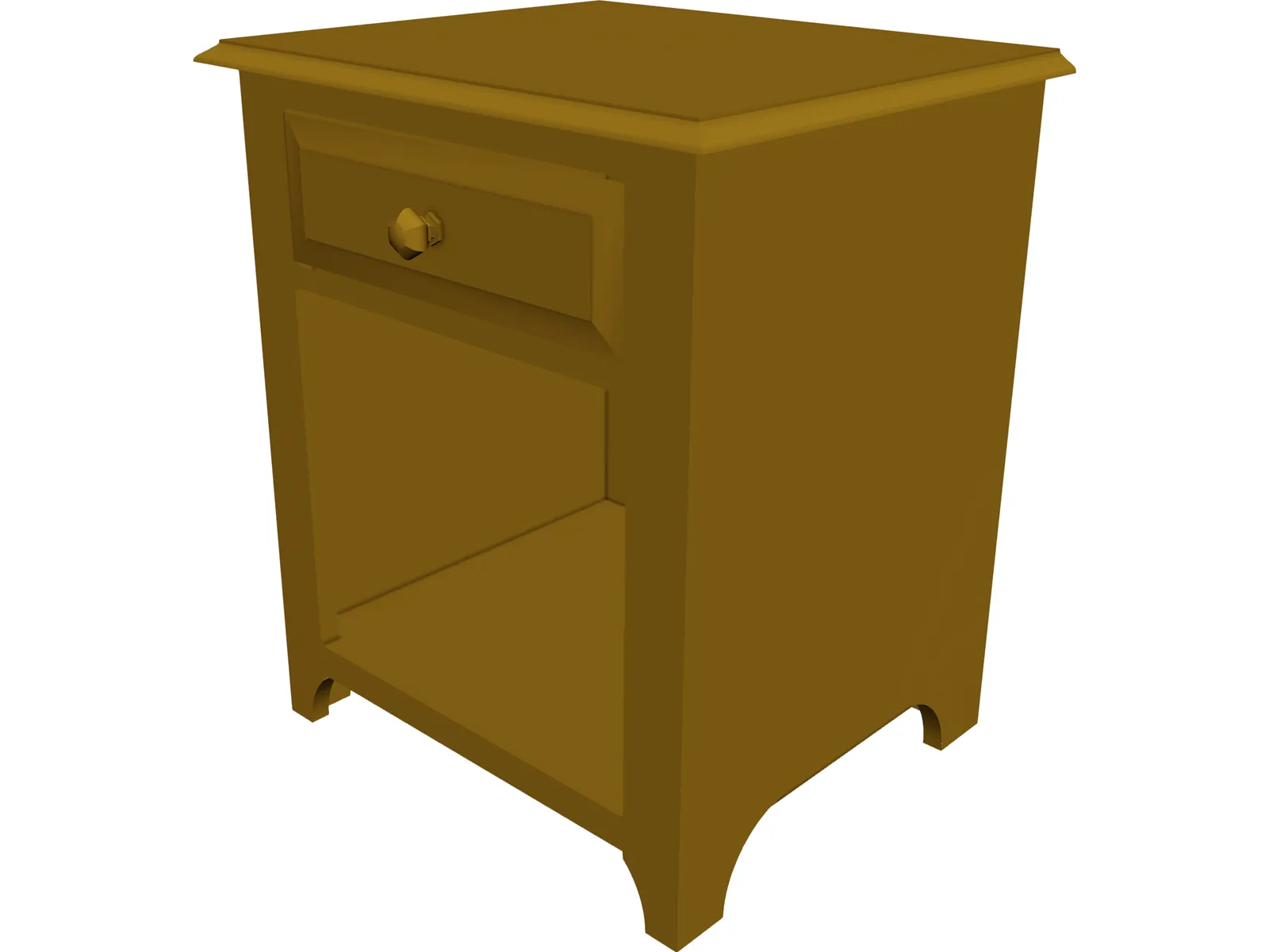 Colonial End Table with Drawer 3D Model main preview