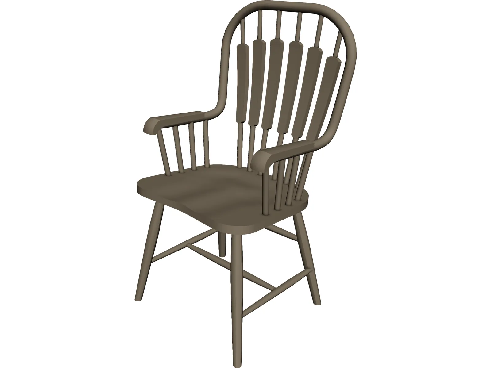 Chair Wooden 3D Model main preview