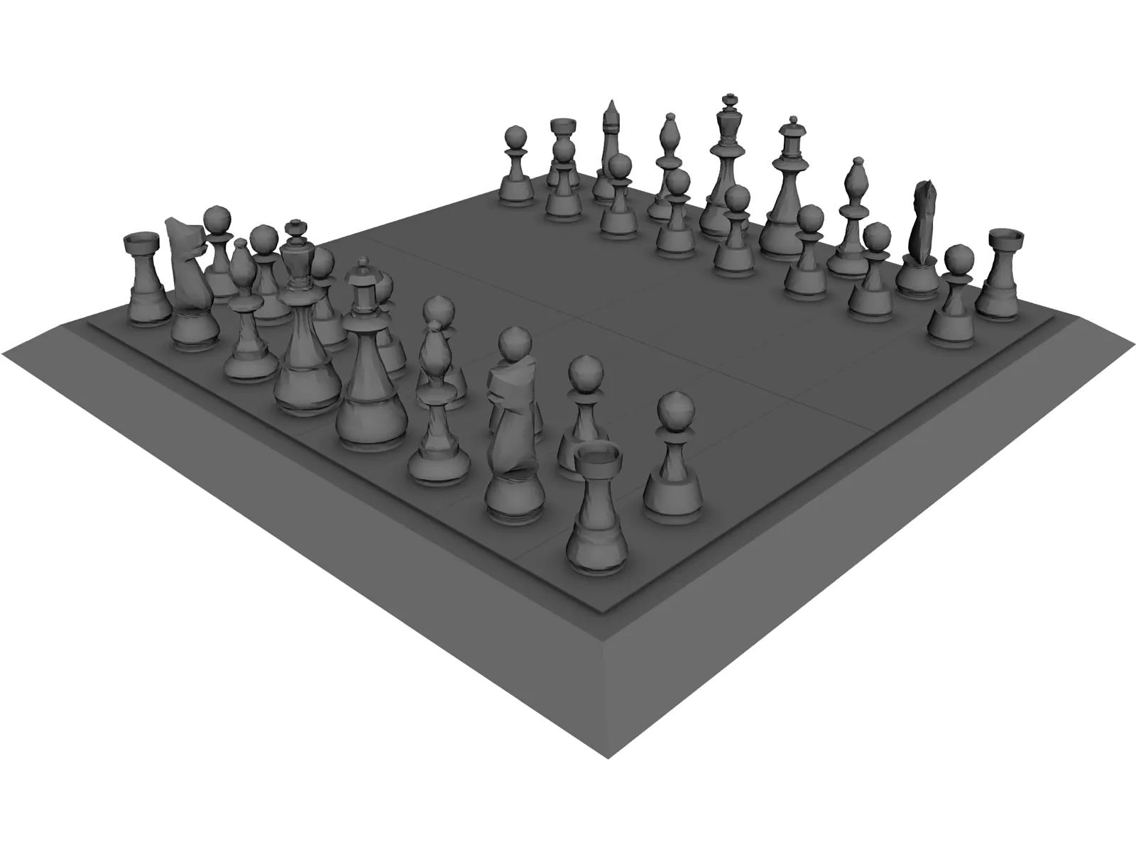 Chessboard 3D Model main preview