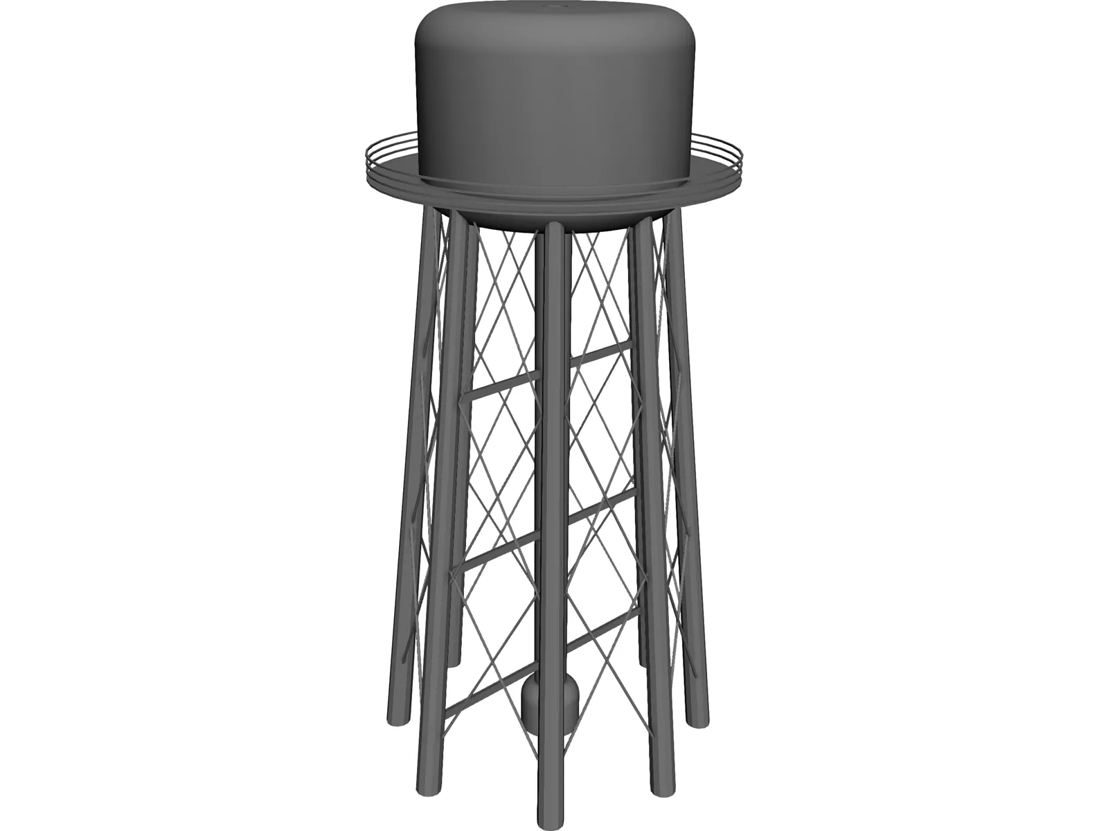 Water Tower 3D Model main preview