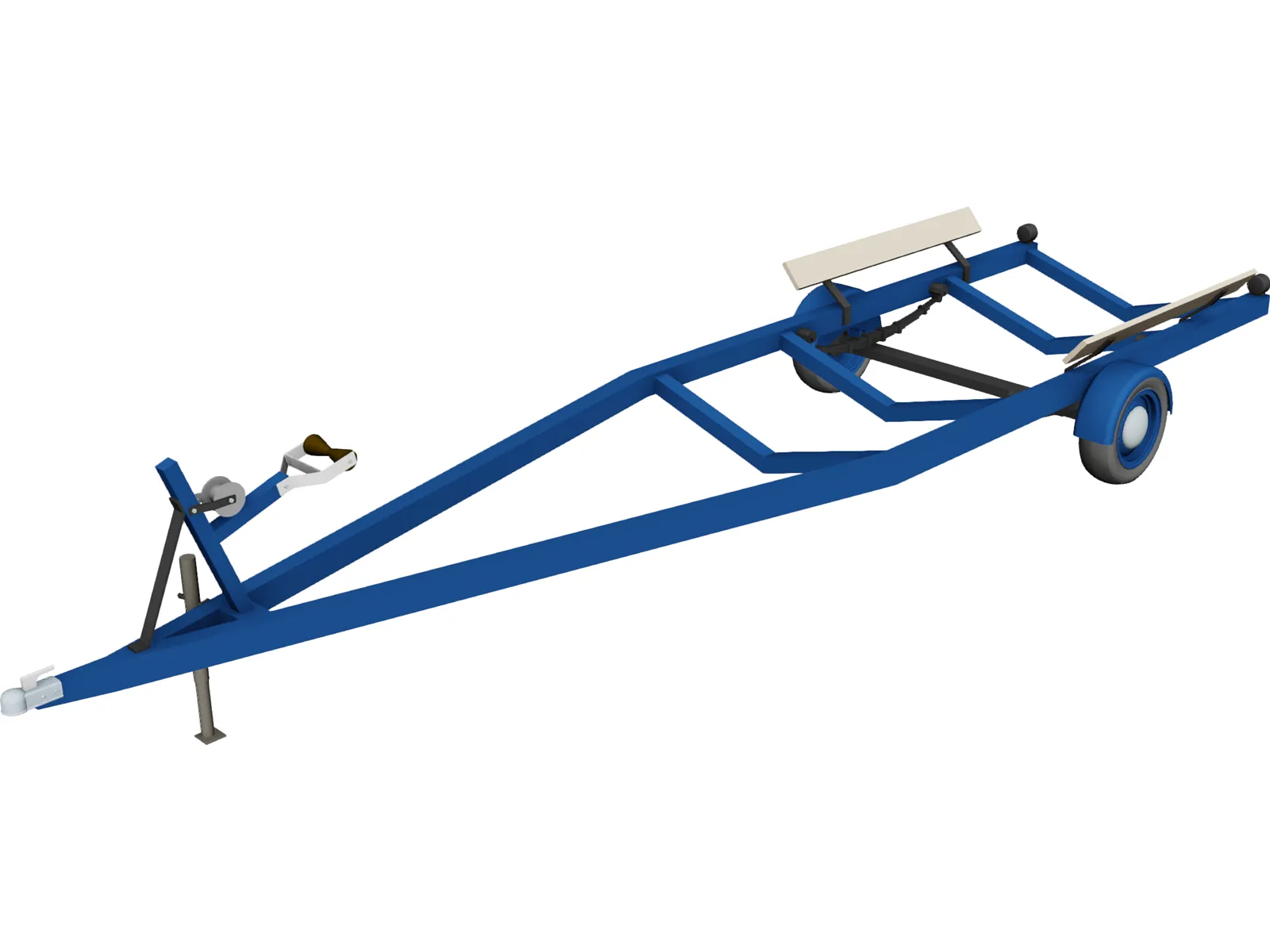 Boat Trailer 3D Model main preview