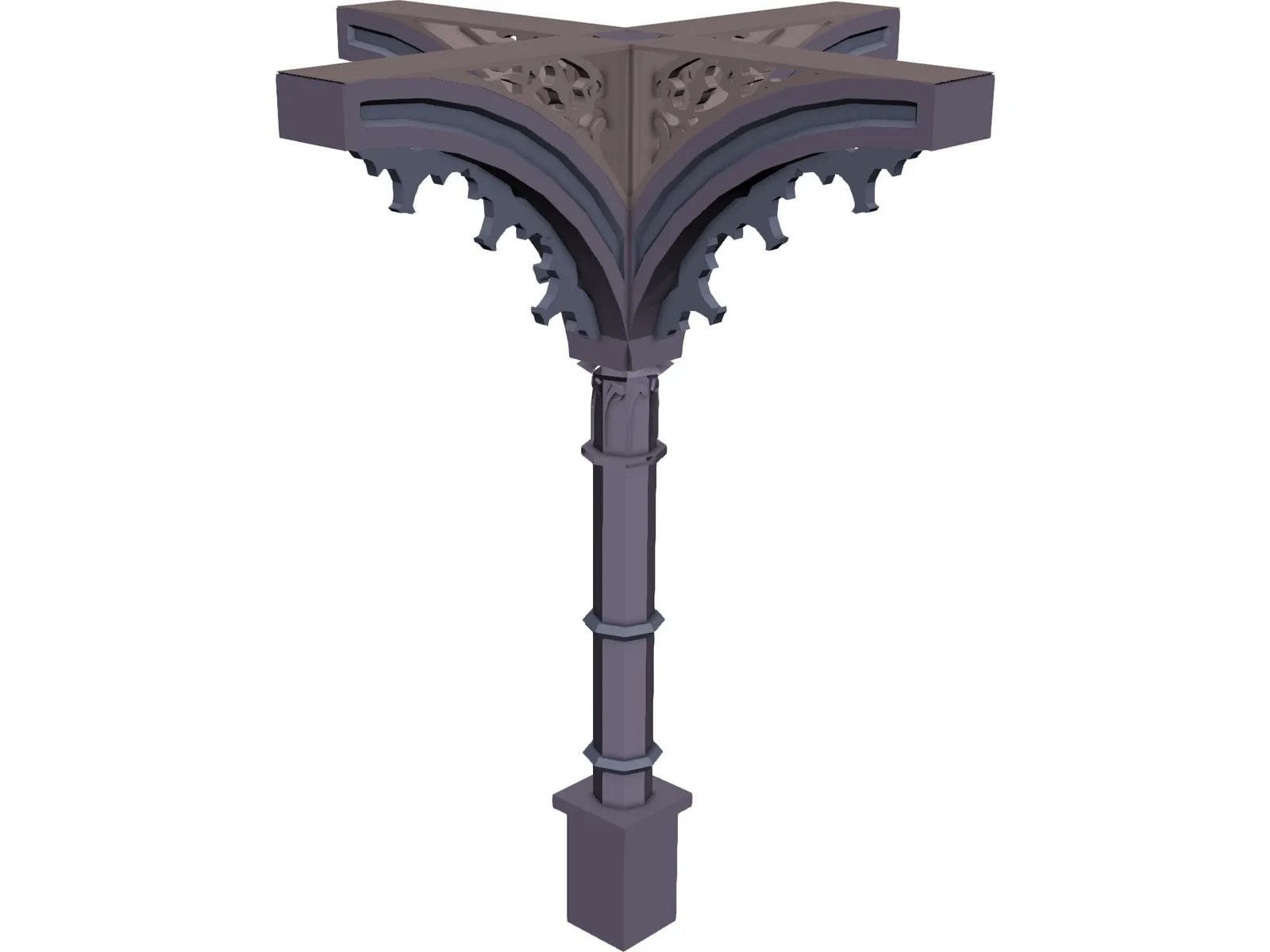 Column, 1800s Ornate 3D Model main preview