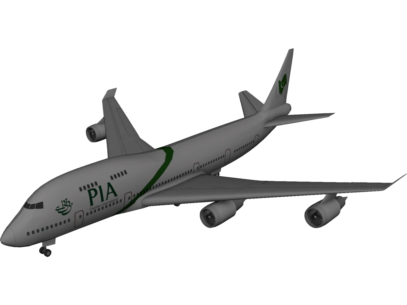 Boeing 747 PIA 3D Model main preview