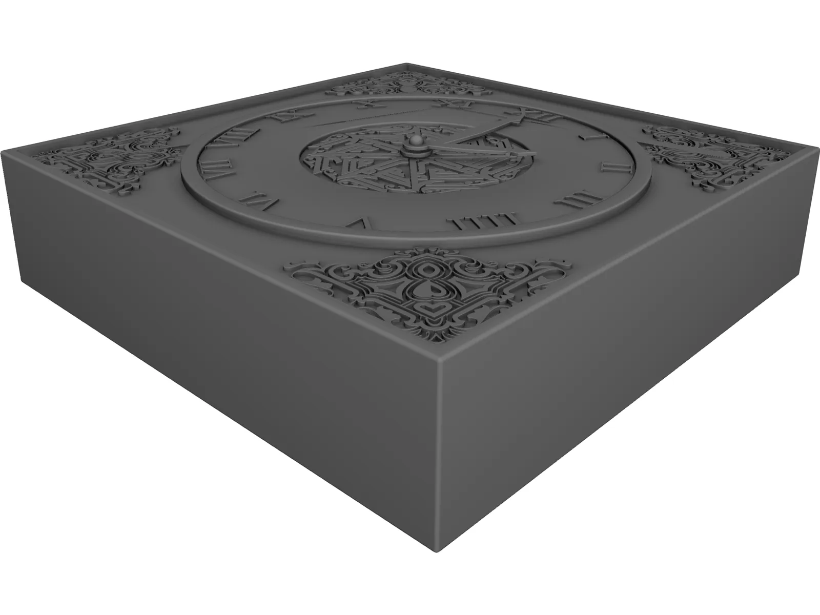 Antique Clock 3D Model main preview