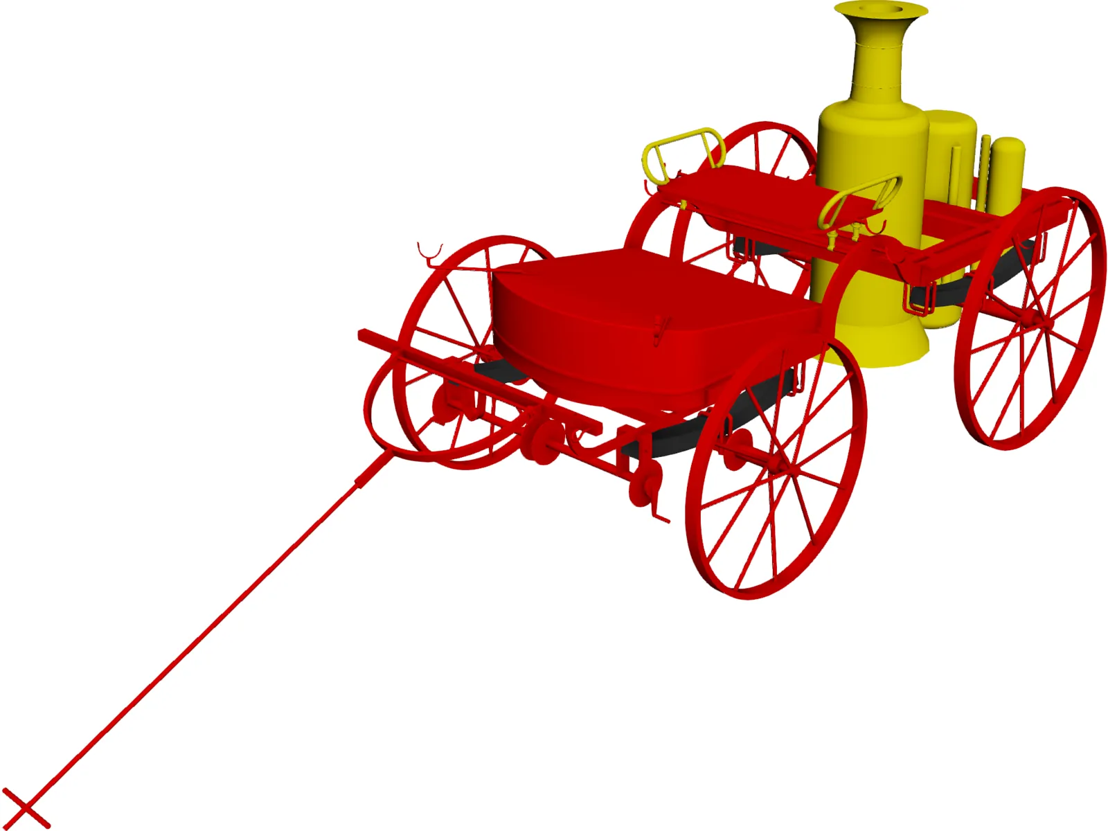 Steam Car 3D Model main preview