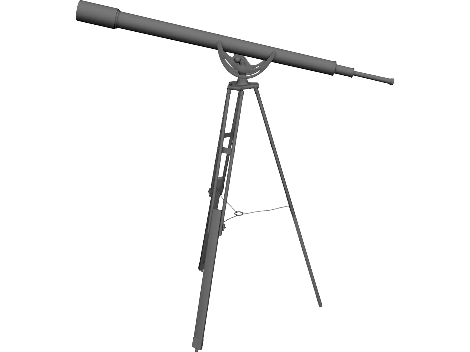 Brass Telescope on Stand 3D Model main preview