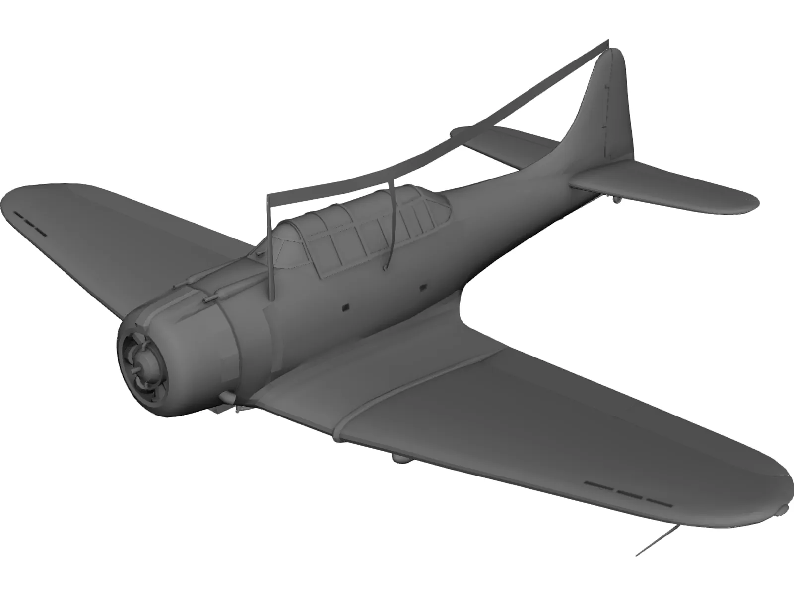 Dauntless Dive Bomber D 3D Model main preview