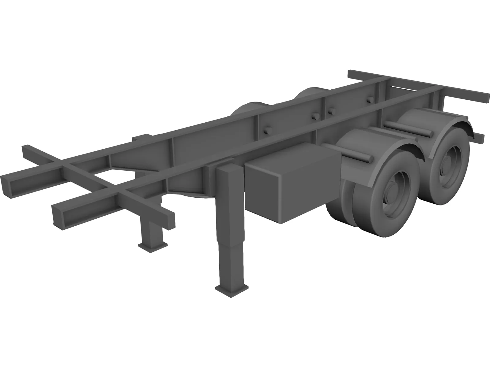 Trailer 20 feet 3D Model main preview