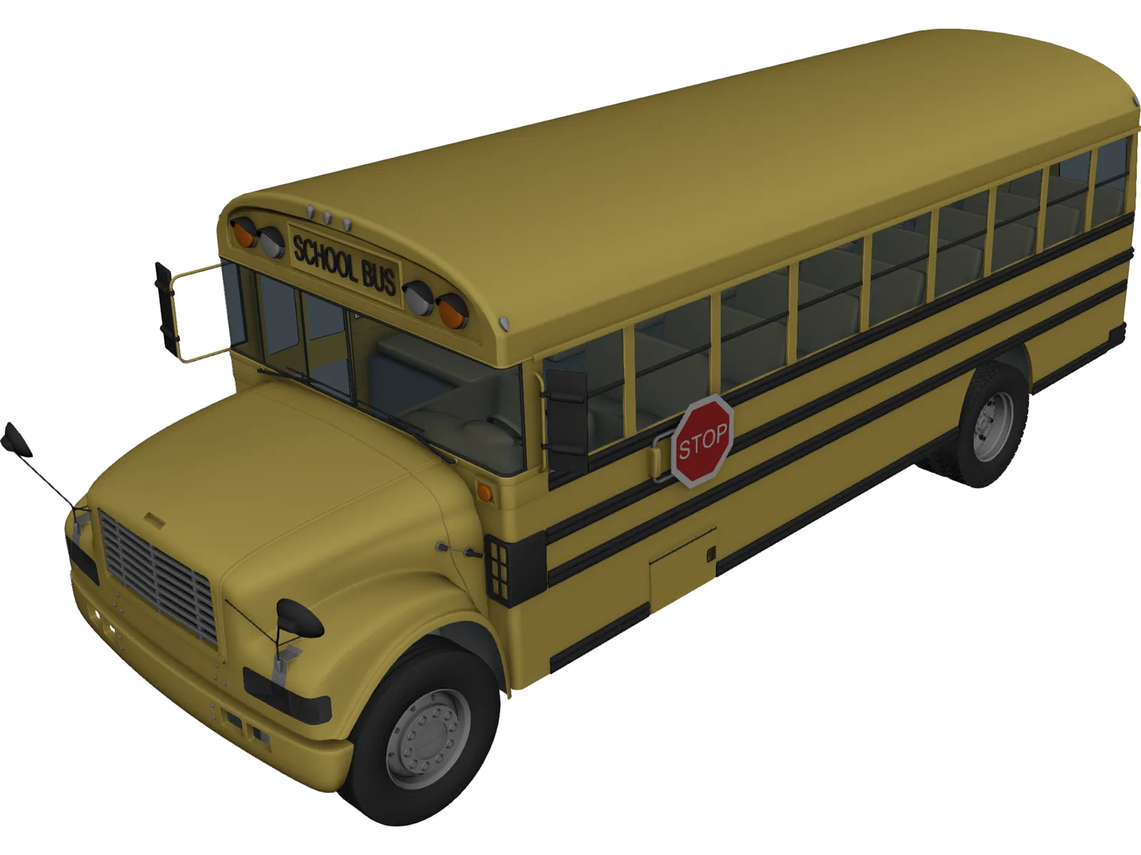 School Bus 3D Model main preview