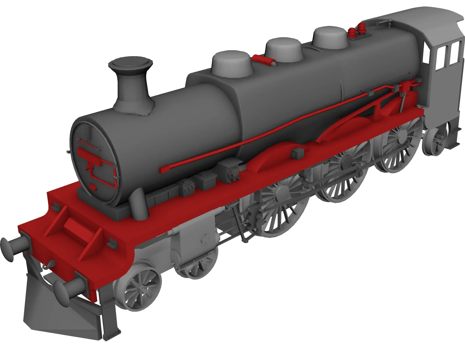 Steam Locomotive 3D Model main preview