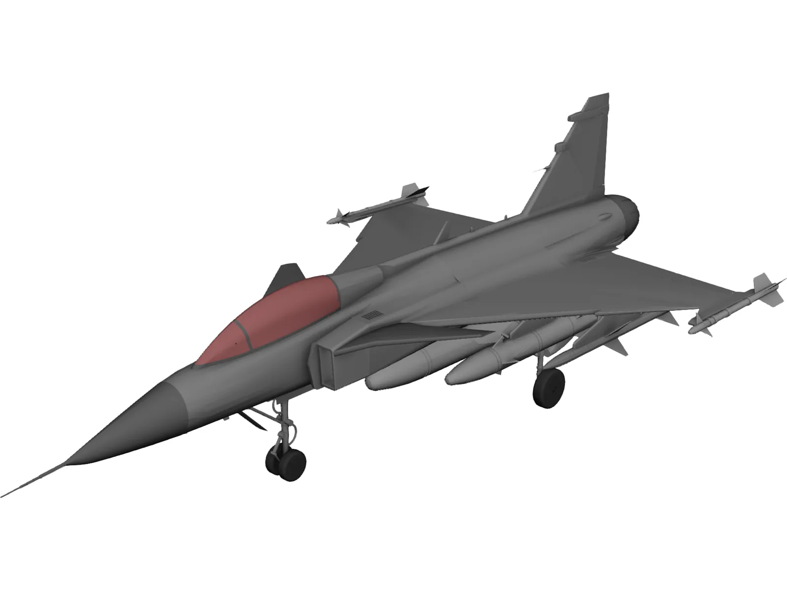 Saab Jas-39 Gripen 3D Model main preview
