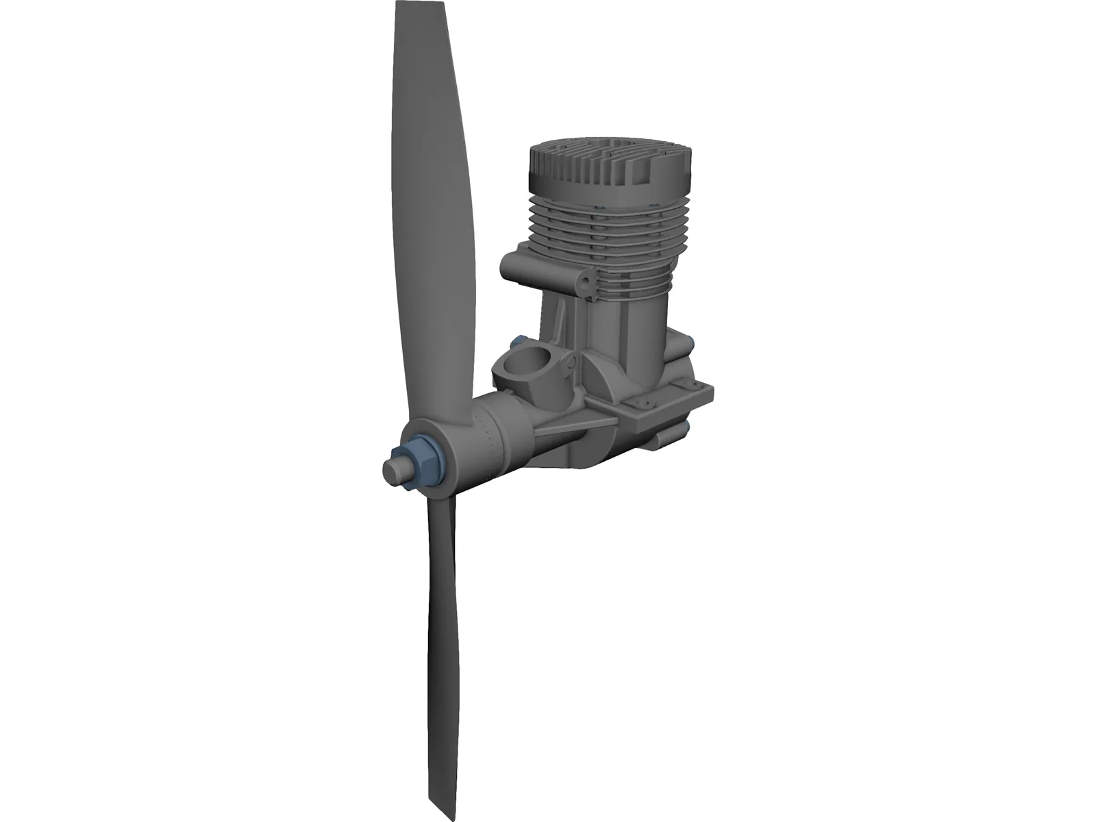 RC Motor 2T Airplane 3D Model main preview