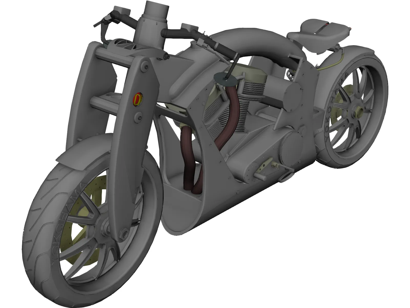 Motorcycle Yokohama 3D Model main preview