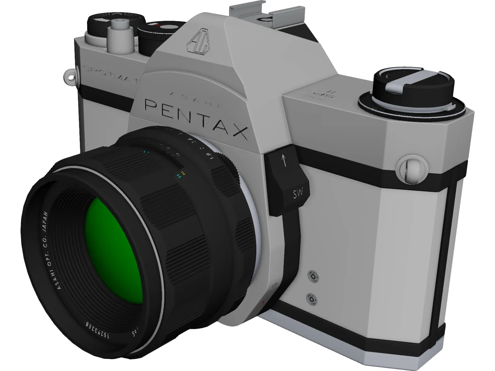 Pentax Spotmatic Camera 3D Model main preview