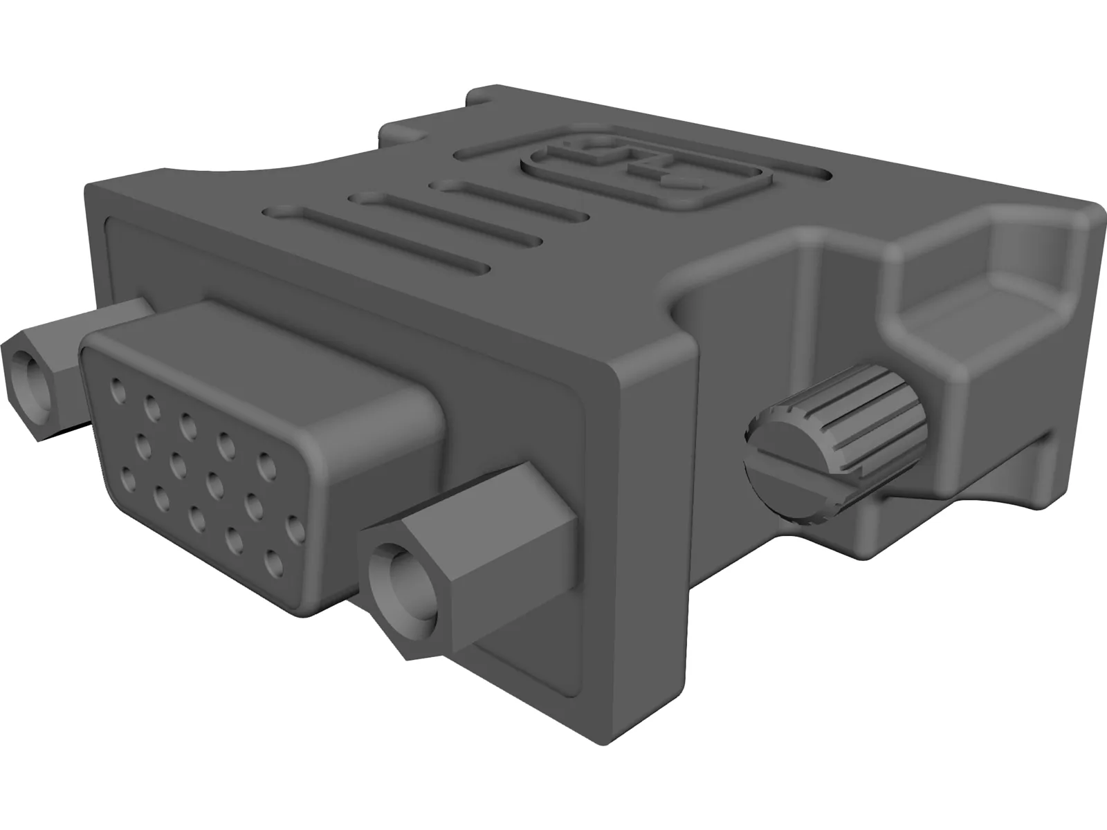 DVI-VGA Adaptor 3D Model main preview