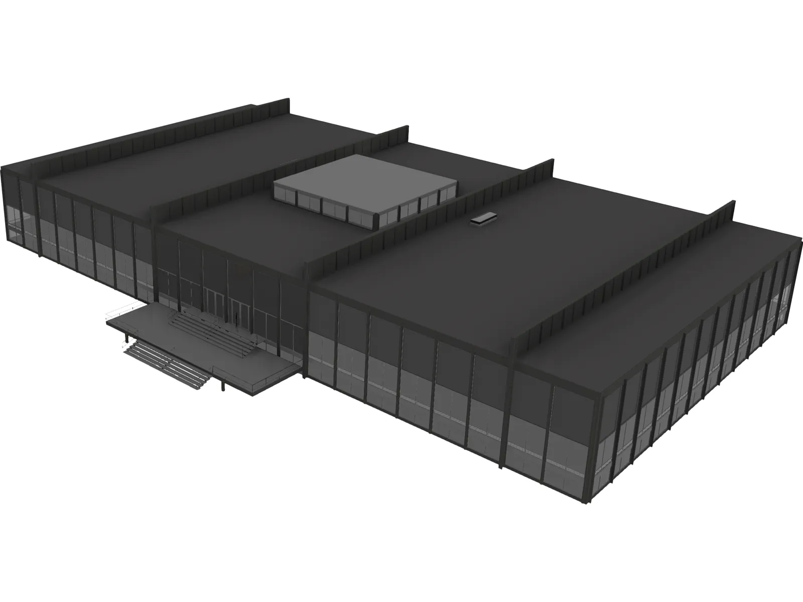 Crown Hall 3D Model main preview
